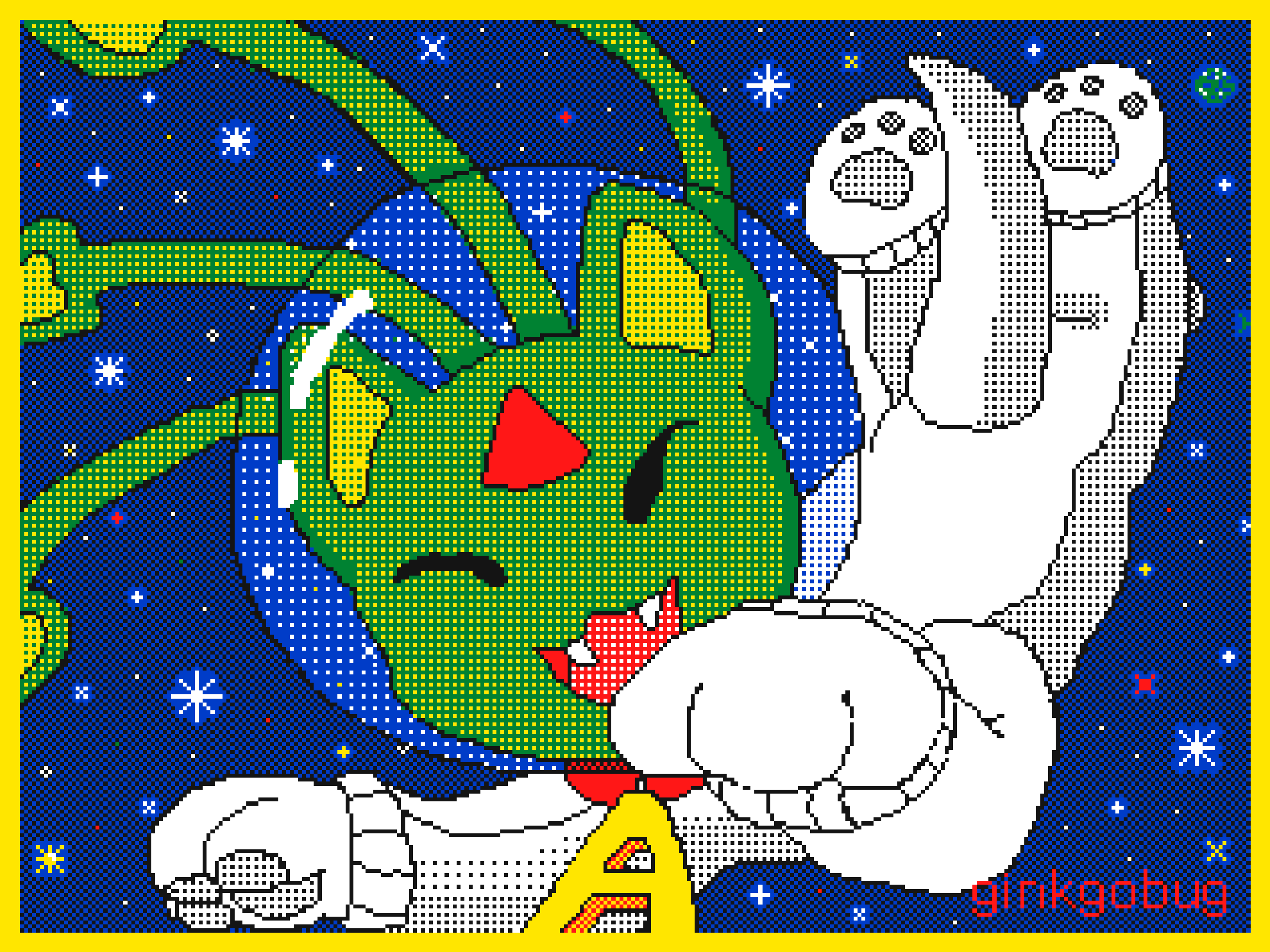 Flipnote Studio 3D drawing of the Alien Aisha from Neopets